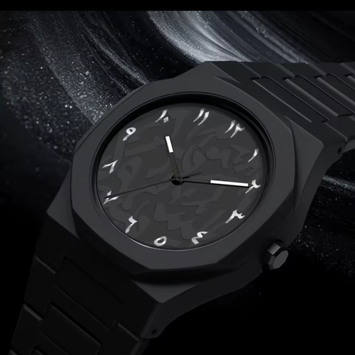 VELMONT Néo Noir - montre à cadran arabe monochrome